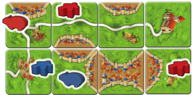 9x WINE TRADE TILES CARCASSONNE TRADERS AND BUILDERS 